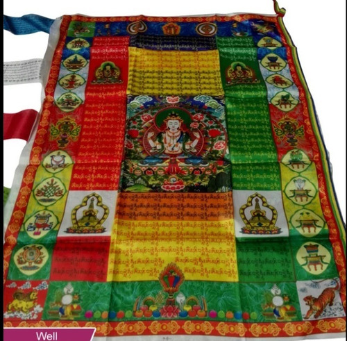 Imagen 3 de 9 de Pack Tibetano 2 Banderas + Rueda Oracion + Envio Gratis