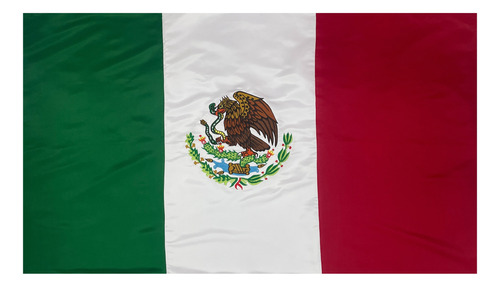 Bandera Mexicana Para Preescolares Bordada En Color