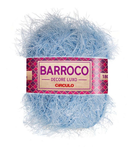 Barbante Barroco Decore Luxo Peludinho Círculo Crochê 280g Cor Azul Candy