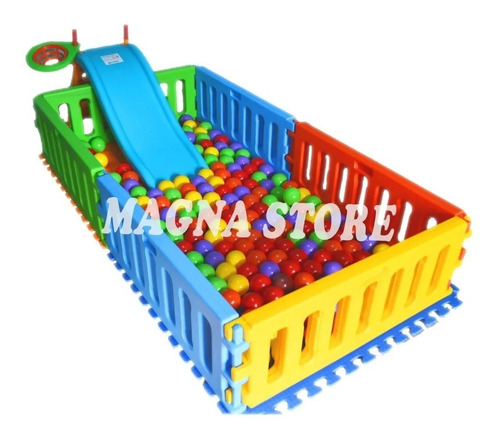 Imagen 3 de 10 de Corralito Corral Pelotero + Tobogan Piso Pelotas 2x1mt Vegui