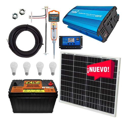 Kit Solar 400 Watts, Batería Cale, Completo Listo Para Usar.