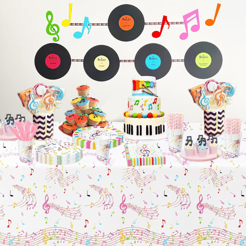 Decoración De Fiesta Temática Musical, Vajilla, Notas Musica