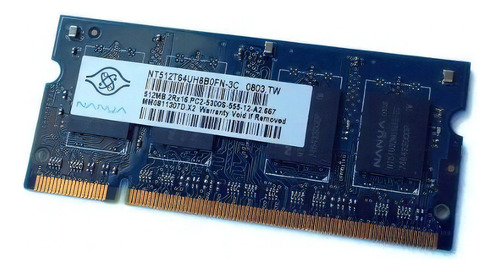 Memoria RAM 512MB 1 Nanya NT512T64UH8B0FN-3C