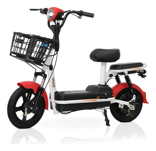Bicicleta Elétrica Bateria Removível 48v 350w Scooter Com Cesto G...