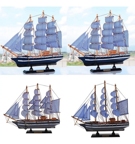 Decoración De Barco De Madera 330x55x310mm