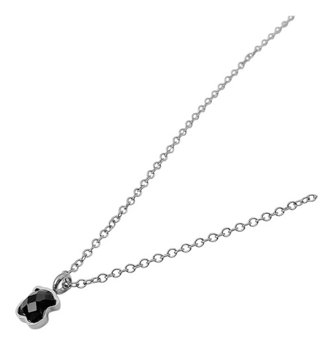 Teddy Bear Collar Con Onix Plateado