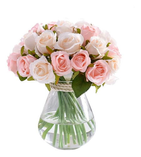 Ramo De Flores Artificiales De 24 Cabezas De Flores De Seda