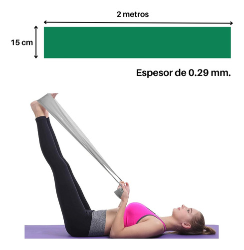Banda Elástica Resistencia Ejercicios Musculación Yoga Gym