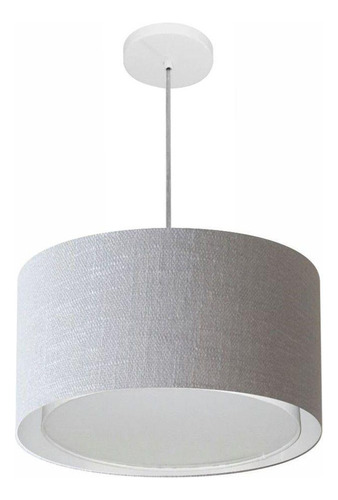 Lustre Pendente Cilíndrico Duplo Md-4290 40x25cm Cinza