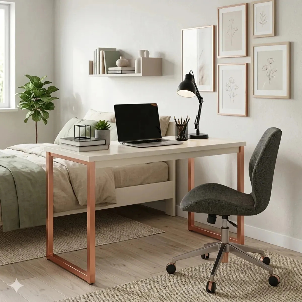 Escrivaninha Para Notebook Mesa Computador Bancada Multiuso Escritório E Home Office Em Estilo Minimalista Industrial Com Pés Em Aço Cantinho Do Estudo Quarto Roma 0,90cm - Móveis Xpress