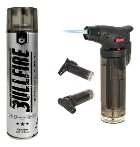 Mini Maçarico Automático Portátil Recarregável Com Refil