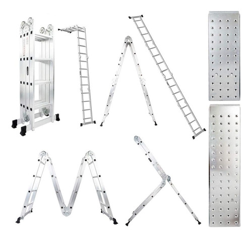 Escalera Plegable De 15.5 Pies Extensión De Aluminio Multius