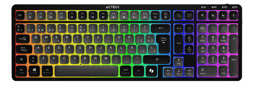 Teclado Multidispositivo Acteck Techno Ti790 Inalambrico Rgb