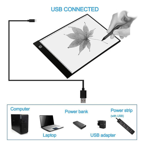 Mesa De Luz Dibujo A4 Led Tablero Para Artistas Dibujo