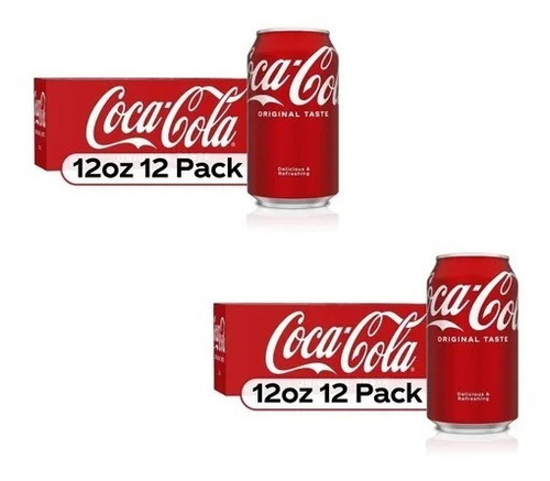 2 Paq. Refresco 12 Pack Coca-cola Original (355ml C/lata)