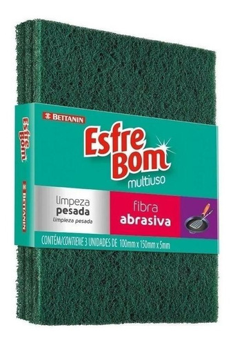 Esfrebom Fibra Abrasiva Para Lavar Trastes Cocina - Pack 3