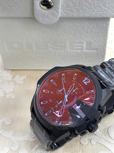 Relógio Diesel Dz4318 Mega Chief Camaleão Black