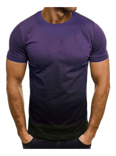 Camiseta En Forma De U Para Hombre, Delgada, De Colores Cont