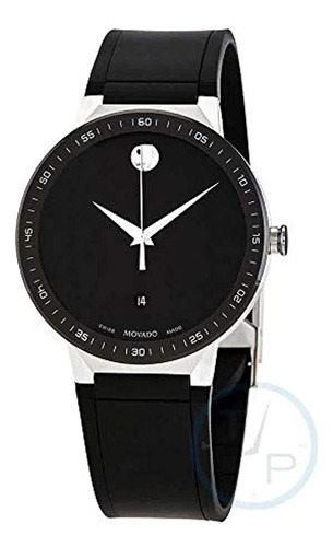 Reloj Movado Para Hombre Con Zafiro Suizo Y Correa De Caucho