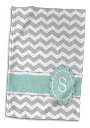 3d Rose Letter S Monogrammed En Gris Y Blanco Chevron Con M.