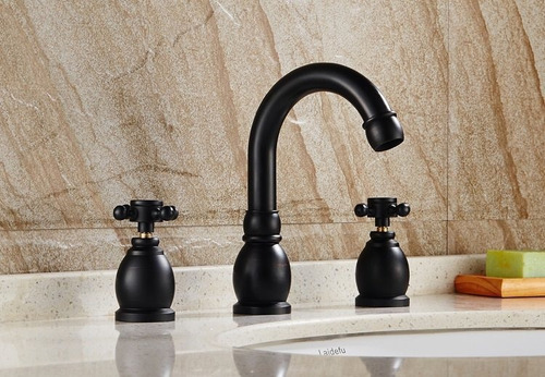 Llave Grifo Mezcladora Lavamanos Negro Acabado Mate