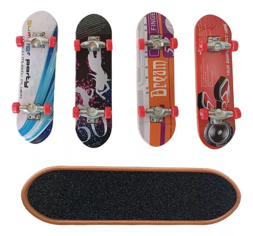 Kit 5 Skate De Dedo Infantil Profissional Mini Fingerboard Metal