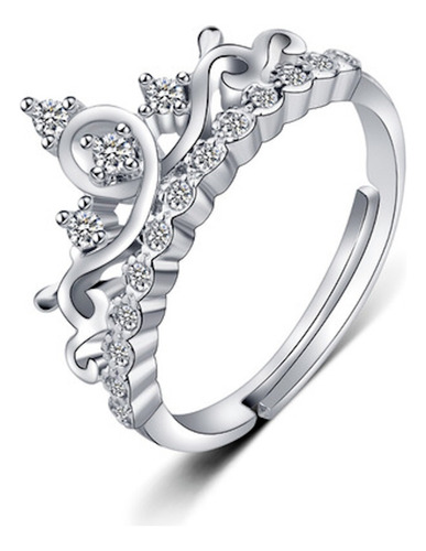 Anillo Corona Plata 925 Corazon Mariposa Coronita Strass 