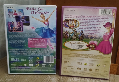 Barbie Y Los 3 Mosqueteros/ Y Las Zapatillas Mágicas,2 Dvd's (Usado)