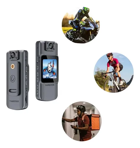 Body Cam 128 GB 1080P Con Audio - Grandangolo 180°, Visione Notturna, Rilevamento Movimento, Per Sicurezza E Sport