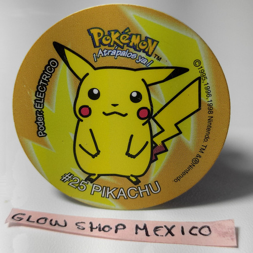 Tazo Pokémon 1 - Pikachu #25 Estética 9.8 Sabritas México