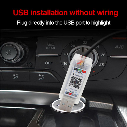 Hilo Led Tablero Luz Rgb Arcoiris Usb +bluetooth Control