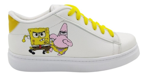 Tenis Urbano Bordados Para Niños Y Grandes De Bob Esponja 1b