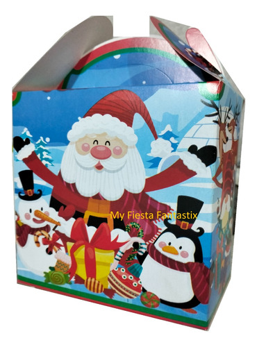 Navidad Santa Claus Pingui Set 60 Dulcero Cajitas Bolo Feliz