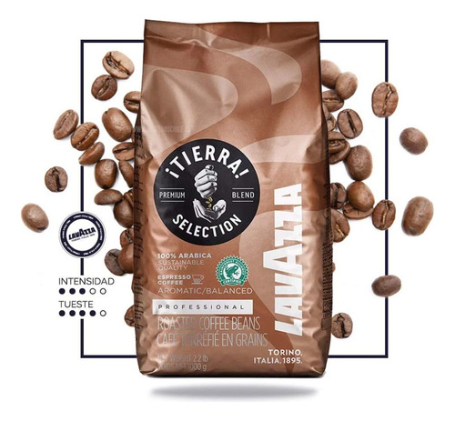 Cafe Lavazza Tierra Intenso Premium 100% Arabica Grano 1kg