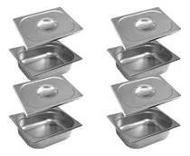 Comprar Conj. 4 Cubas Gastro Inox Gn 1u002F2x100 Mm 5,9 Lts 4 Tampa Inox