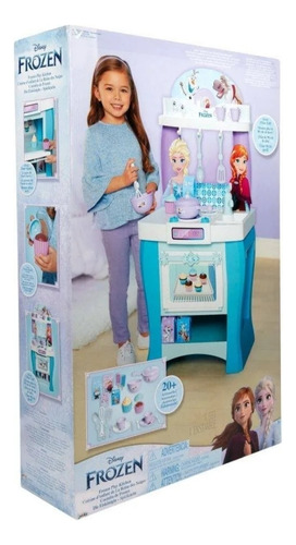 Cocinita Para Niñas Frozen Elsa Y Ana Cocina Juguete Color Celeste