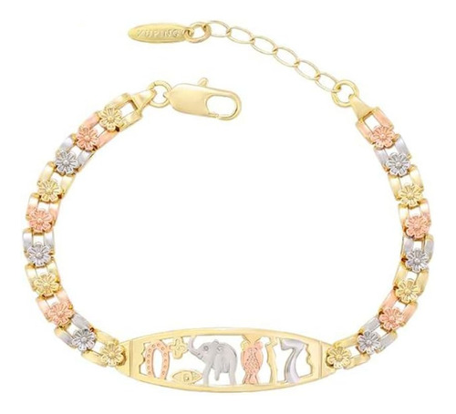 Pulseras De Elefante Tricolor Para Mujeres Y Niñas, Chapadas