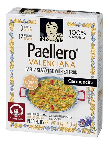 Condimento Paella Valencia Azafran Gourmet 12grs 