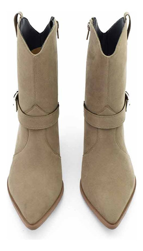 Botas Texanas Mujer Vestir Con Taco Medio Y Punta Fina Moda