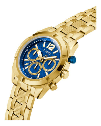 Reloj Guess Para Hombre Resistance Elegante Caballero Correa Dorado