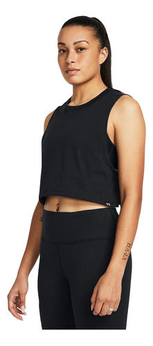 Polera Sin Mangas Campus Crop Mujer Negro Under Armour