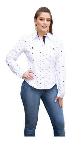 Blusa Estampada Con Perritos Puppies Para Oficina Formal