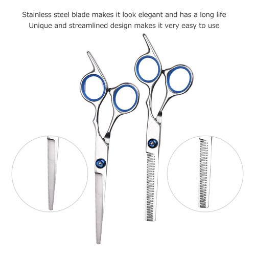 Juego De Tijeras De Barbero Profesionales De Acero Inoxidabl