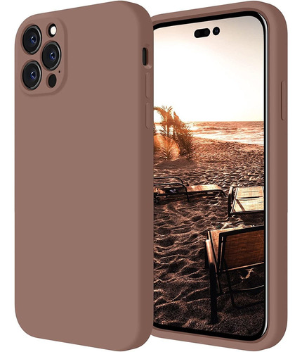 Funda De Silicona Para iPhone 14 Pro Max-marron