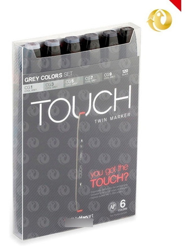 Marcadores Touch Twin Grey Colors X 6 Und Original 