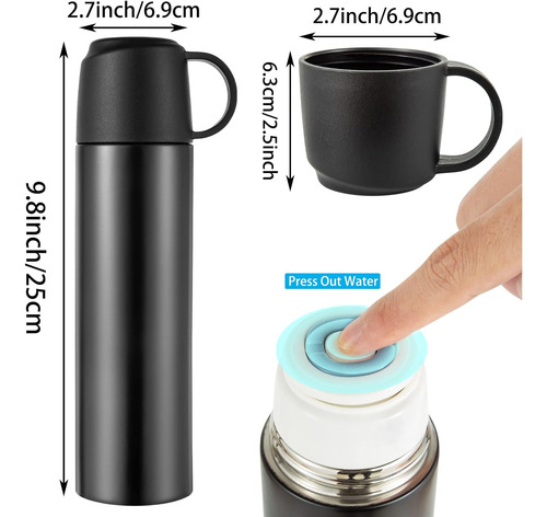 Botella De Agua De Acero Inoxidable, Taza De Café Aislada Al