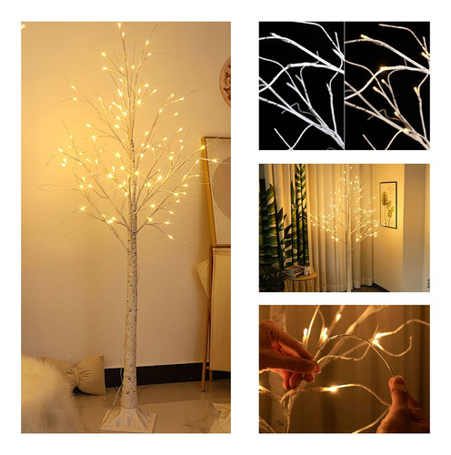 Luz Artificial Del Árbol De Abedul De Navidad Con Led 220cm