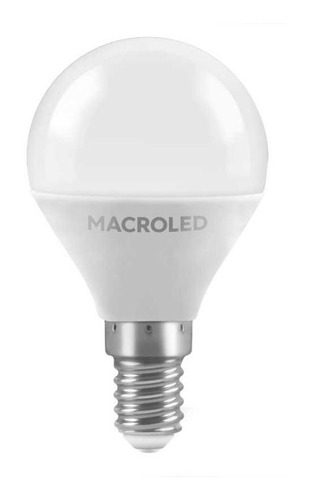 Lampara Gota Led 6w E14 Mignon Fría 6000k Macroled X 10un