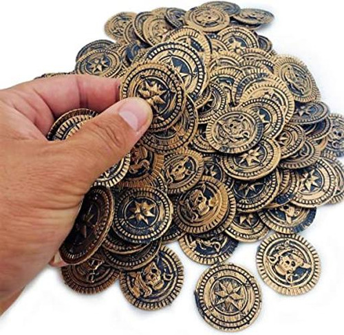 Monedas De Oro Pirata Rústica De Bronce Fresco 144