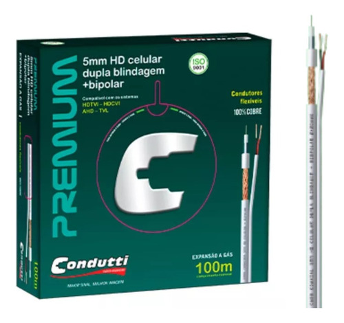 Cabo 5mm Hd Cel Bipolar Com Dupla Blindagem Condutti - 113cd